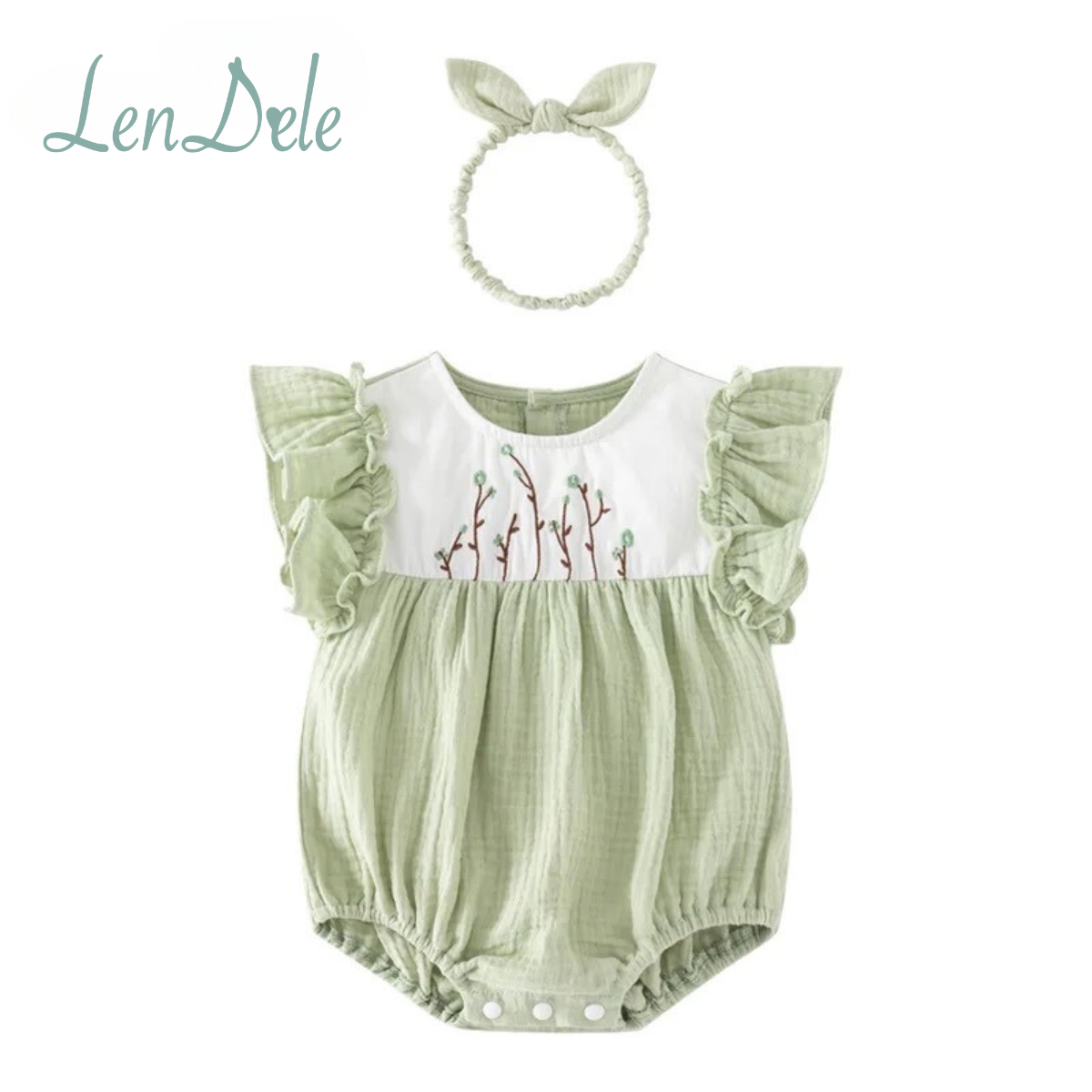 SAGE Embroidered Romper with Headband