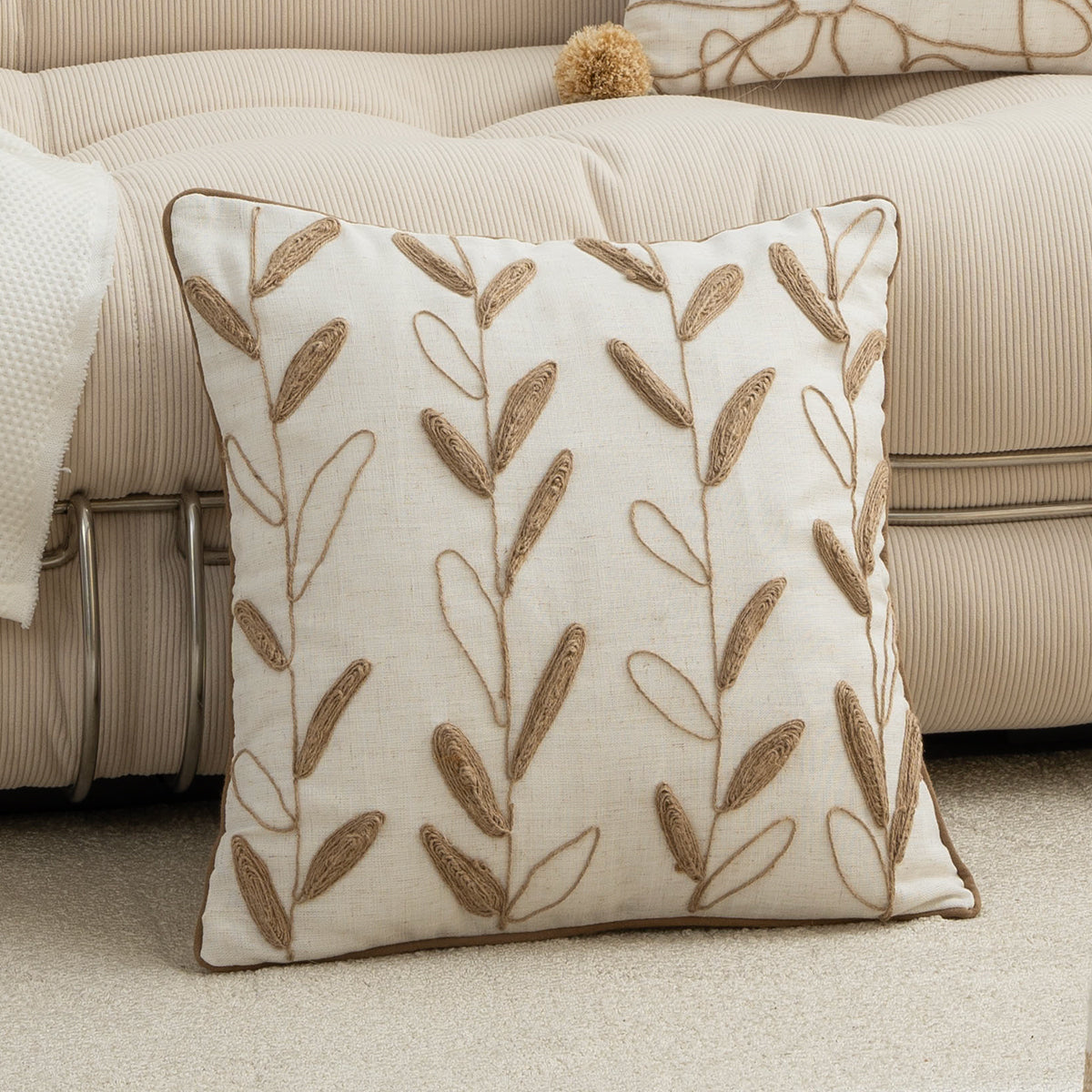 CC1 - Premium Quality Decorative Floral Embroidered Throw Pillow Cushion Covers 45x45 CM