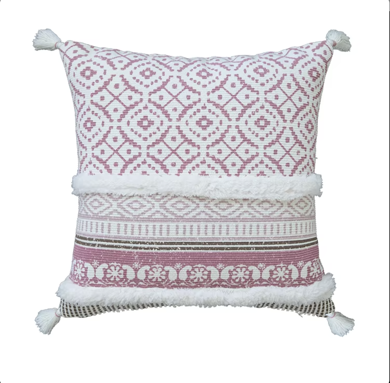 CC3 - Premium Quality Tassel Boho Printed Tufted Throw Pillow Cushion Covers 45x45 CM