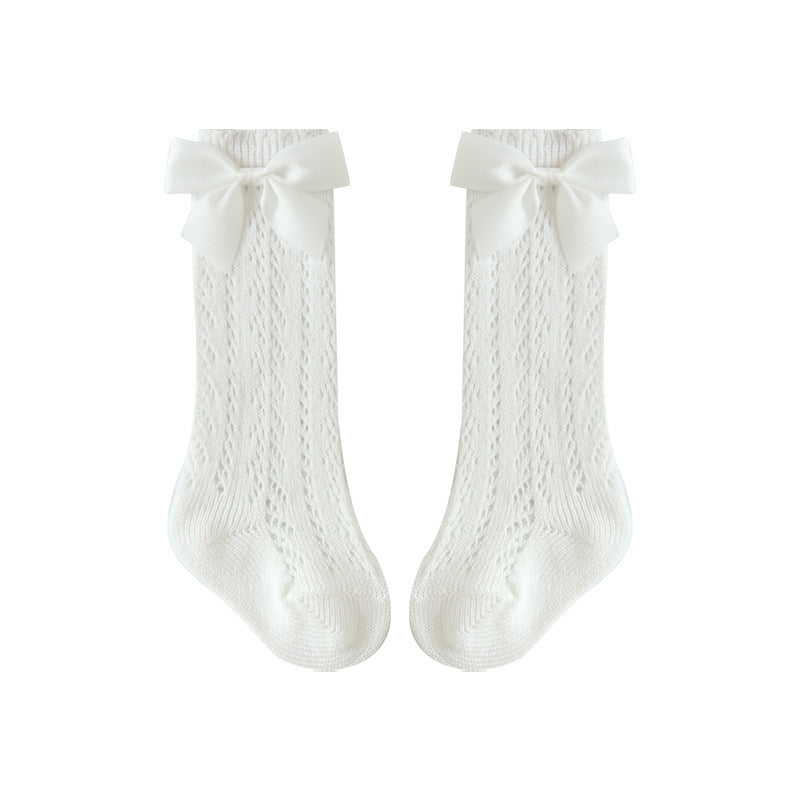 Desiree Knee-High Breathable Socks w/ Ribbon